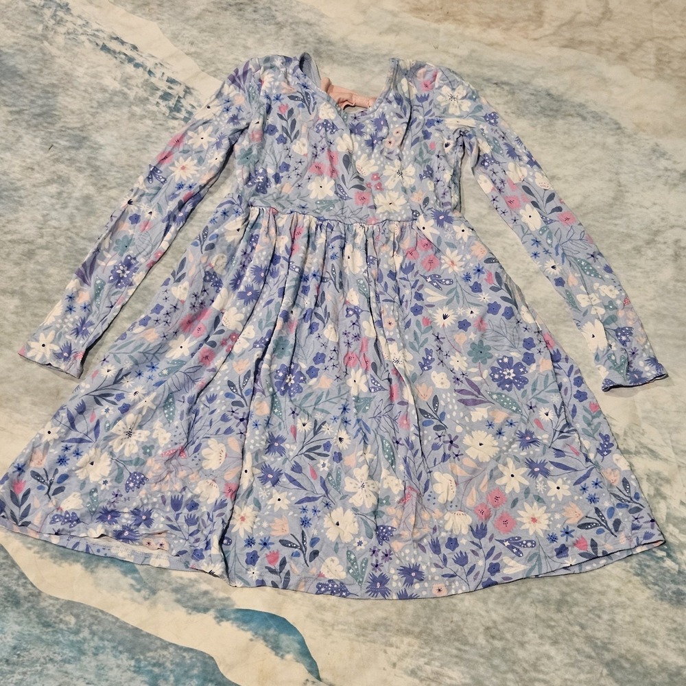Little Sleepies Magical‎ Meadows Bamboo Long Sleeve Pocket Dress Girls Size 10